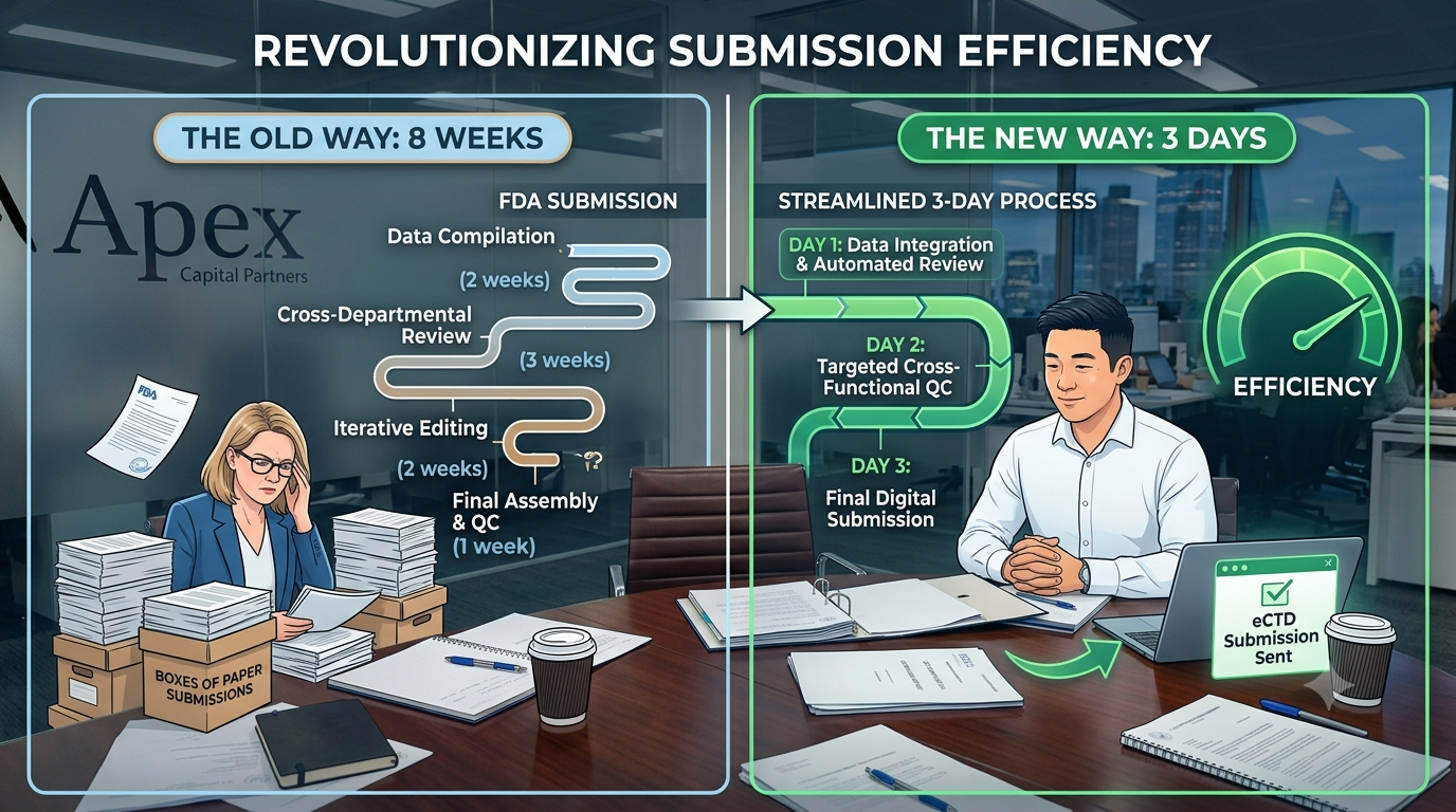 Pharma company cuts FDA submission prep from 8 weeks to 3 days