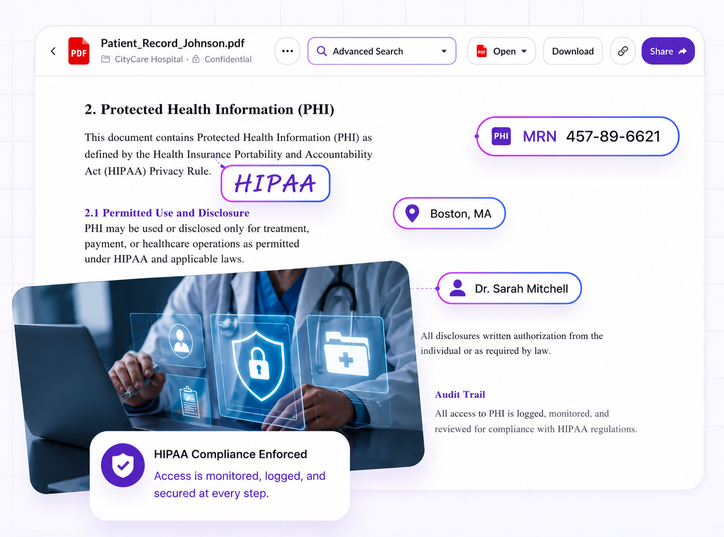 HIPAA Compliance Built-In Every Document